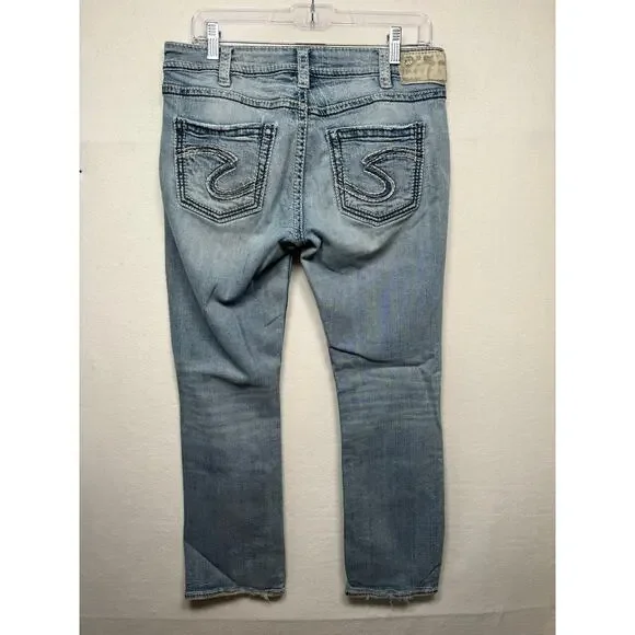 Silver Jeans Suki High Baby Boot Jeans, Size 32, Light Wash - Picture 2 of 6